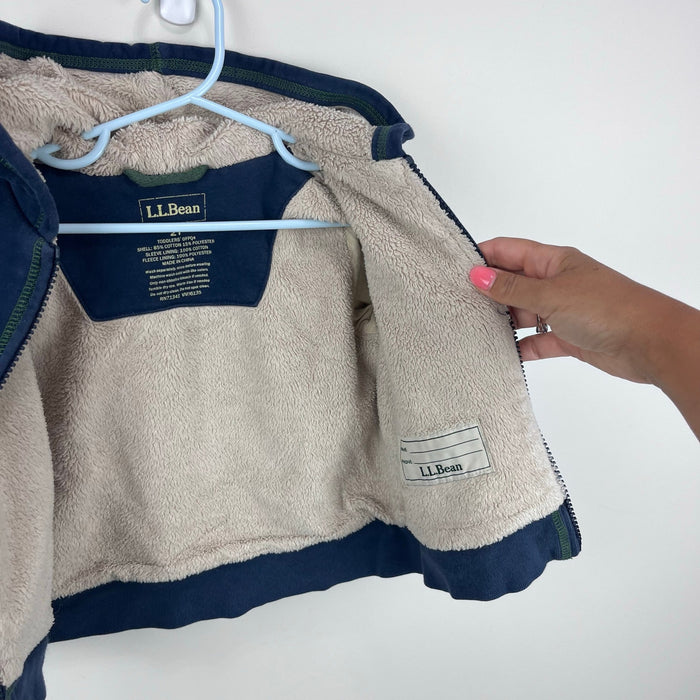 L.L. Bean Navy Sherpa Fleece Lined Hoodie Sweatshirt 2T