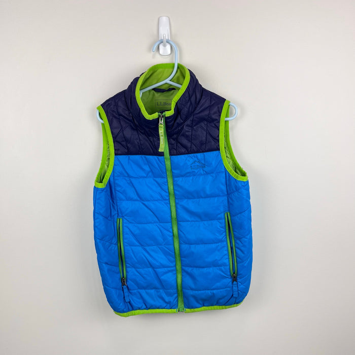L.L. Bean PrimaLoft Packaway Vest Blue Green Colorblock L 6/7