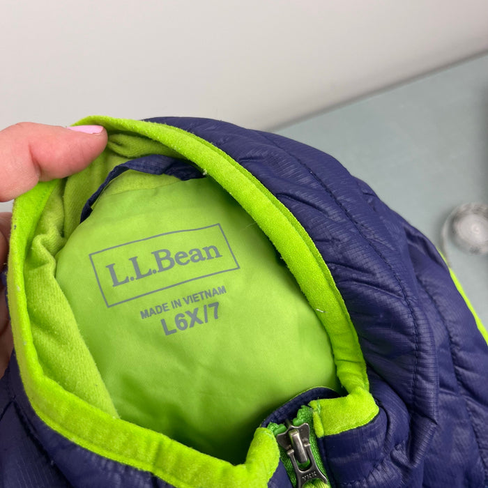L.L. Bean PrimaLoft Packaway Vest Blue Green Colorblock L 6/7