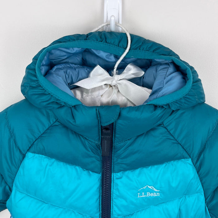 L.L. Bean Ultralight 650 Down Jacket Colorblock Blue Green 12-18 Months