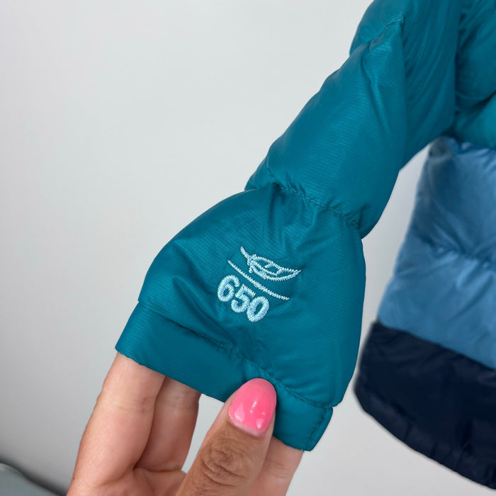 L.L. Bean Ultralight 650 Down Jacket Colorblock Blue Green 12-18 Months