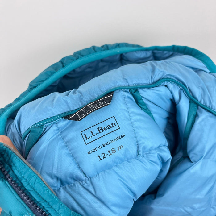 L.L. Bean Ultralight 650 Down Jacket Colorblock Blue Green 12-18 Months