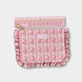LoveShackFancy Blooming Heirloom Zip Pencil Case Ruffles Strawberry Macaroon NWT