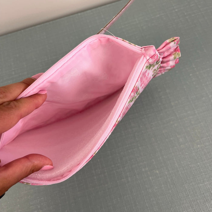 LoveShackFancy Blooming Heirloom Zip Pencil Case Ruffles Strawberry Macaroon NWT