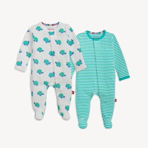Magnetic Me Cloudstretch 2-Pack Footie | Green, Turtle