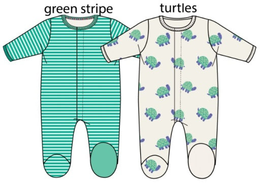 Magnetic Me Cloudstretch 2-Pack Footie | Green, Turtle