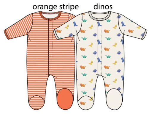 Magnetic Me Cloudstretch Footie 2-Pack | Multi, Dino
