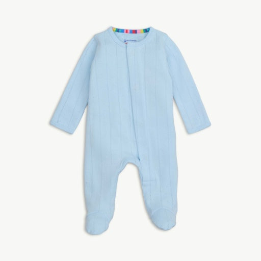Magnetic Me Love Lines Blue Pointelle Footie