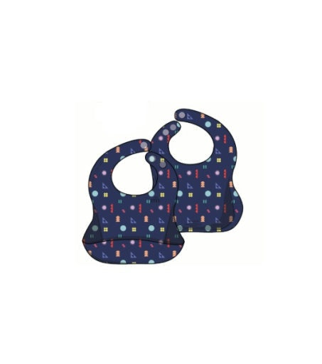 Magnetic Me Navy Geo Print Silicone Bib