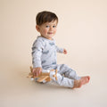Makemake Organic 2-Way Zip Romper | Airplanes