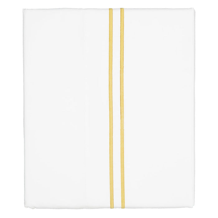 Marigold Yellow Lines Embroidered Flat Sheet