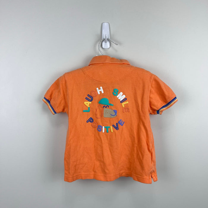 Mayoral Baby Back Print Polo Shirt Better Cotton Orange Puppy 24 Months