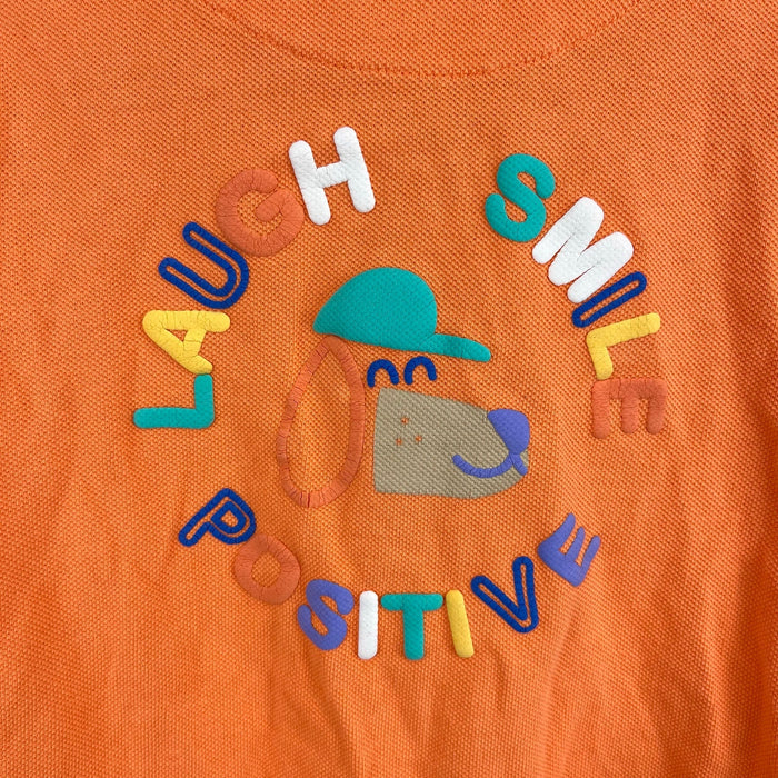 Mayoral Baby Back Print Polo Shirt Better Cotton Orange Puppy 24 Months