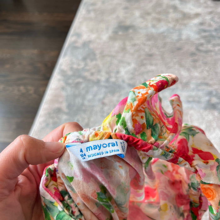 Mayoral Floral Ruffle Jumpsuit 4T