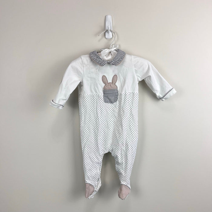 Mayoral Knit Polkadot Babygrow Applique Bunny Footie 1-2 Months