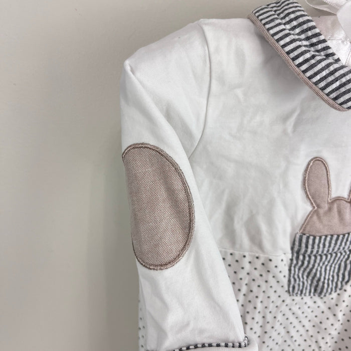 Mayoral Knit Polkadot Babygrow Applique Bunny Footie 1-2 Months