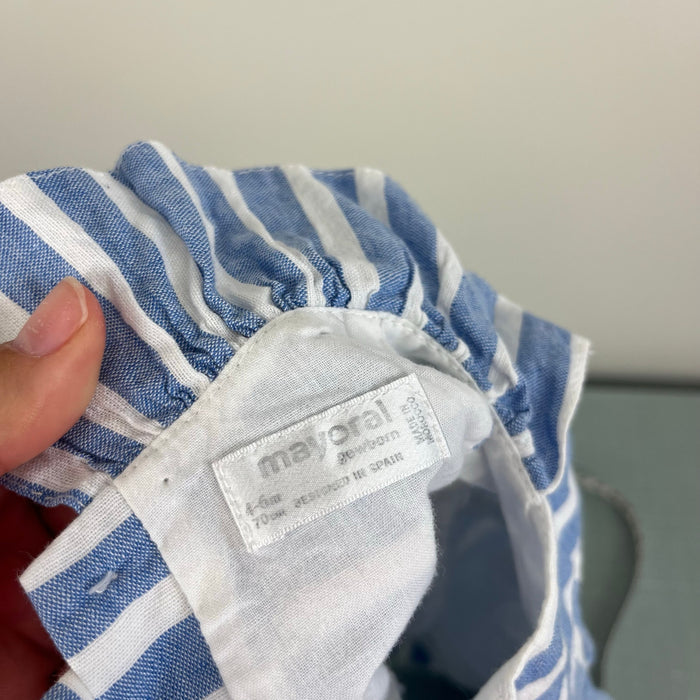 Mayoral Striped Dress Denim Blue and White 70 cm 4-6 Months