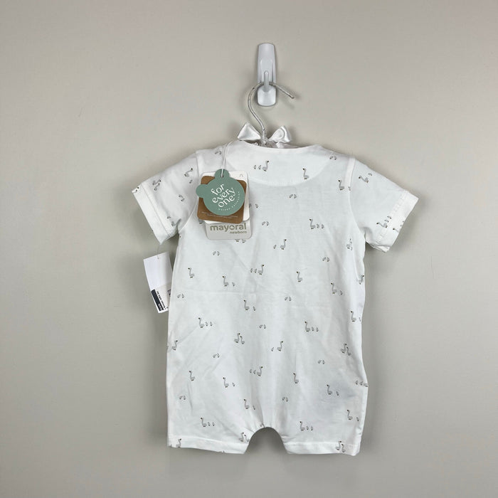 Mayoral White Geese Romper 65 cm 2-4 Months NWT