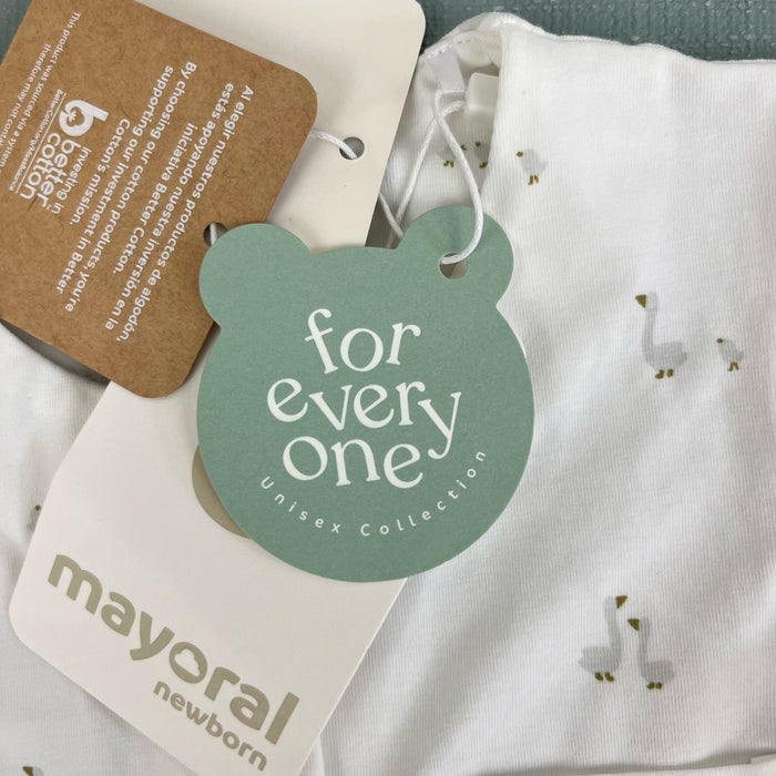Mayoral White Geese Romper 65 cm 2-4 Months NWT