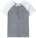 Me & Henry Beacon Raglan Henley | Heathered Navy