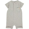 Me & Henry Camborne Henley Romper | Grey Ribbed