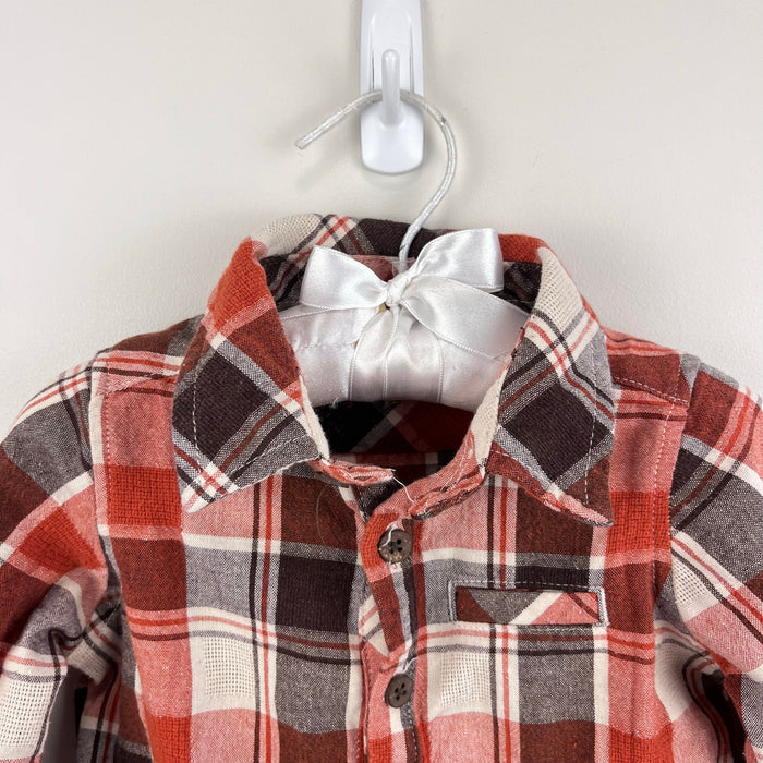 Me & Henry Corduroy Overalls and Plaid Bodysuits Bundle 9-12 Months