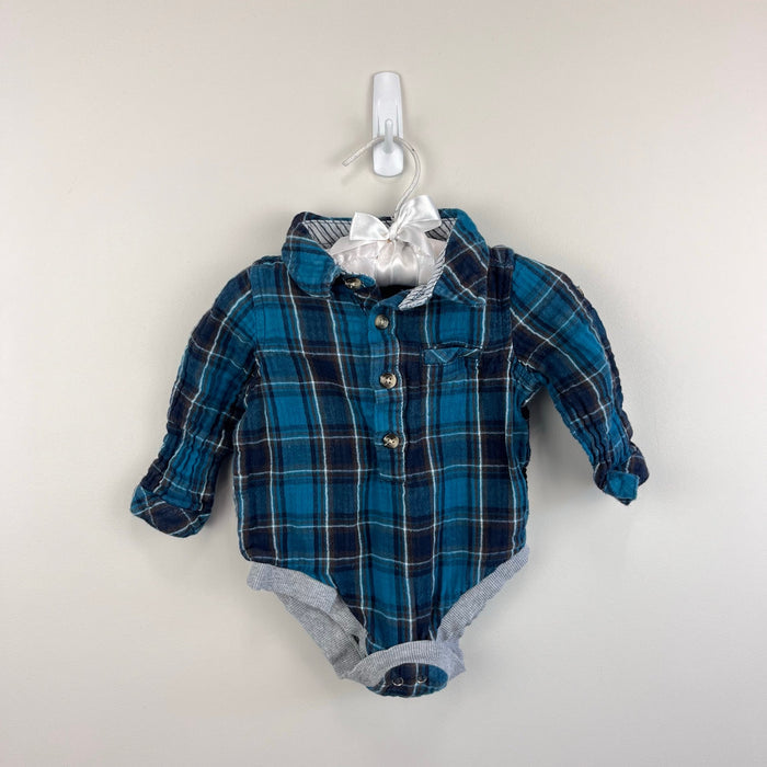 Me & Henry Corduroy Overalls and Plaid Bodysuits Bundle 9-12 Months