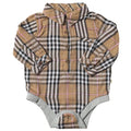 Me & Henry Jasper Woven Onesie | Brown/Black/Red Plaid