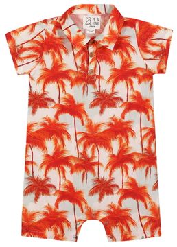Me & Henry Molokai Printed Woven Romper | Dusk Palms