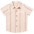 Me & Henry Newport Woven Shirt | Coral/White Stripe