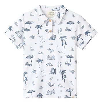 Me & Henry Starboard Printed Polo | Beach