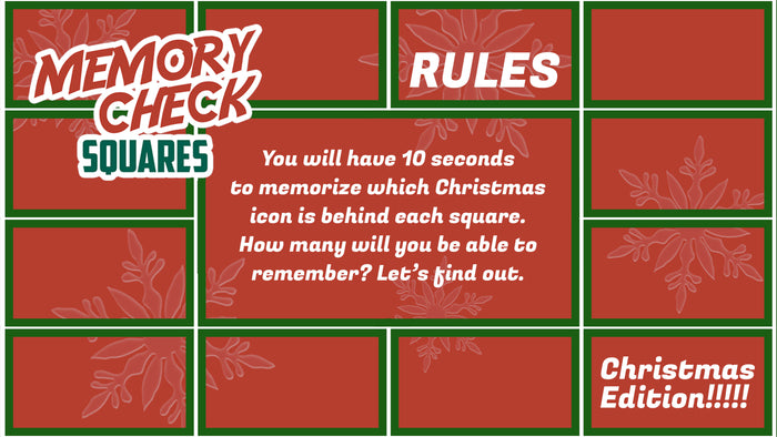 Memory Check Squares: Christmas Edition