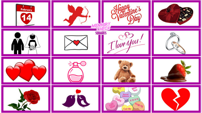 Memory Check Squares: Valentine Edition