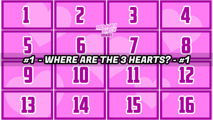 Memory Check Squares: Valentine Edition