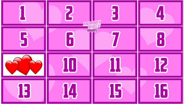 Memory Check Squares: Valentine Edition