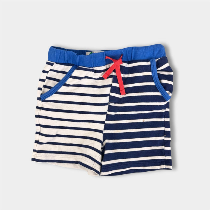 Mini Baby Boden Blue Stripe Jersey Shorts 12-18 Months