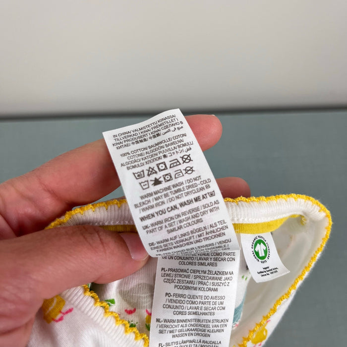 Mini Baby Boden White Yellow Chick Footie 3-6 Months