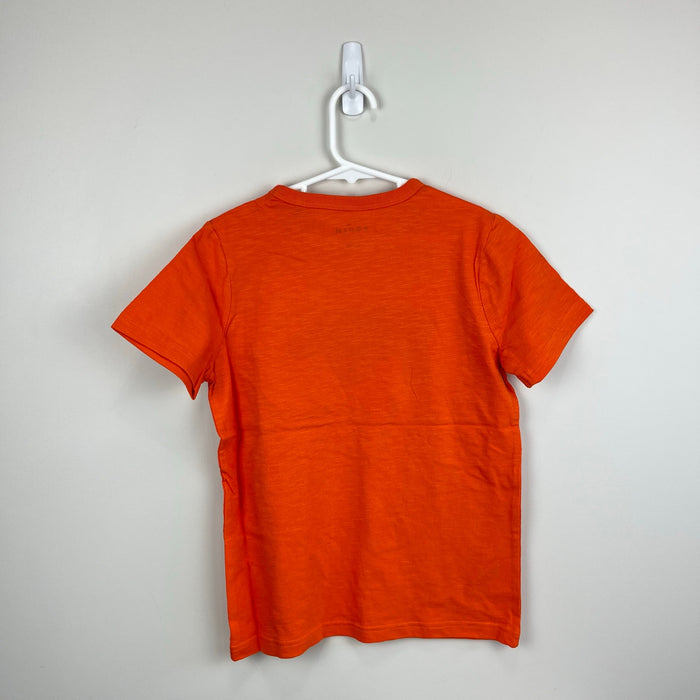 Mini Boden Animal Printed Cotton T-Shirt Fire Opal Orange Rhino 8-9 NWT