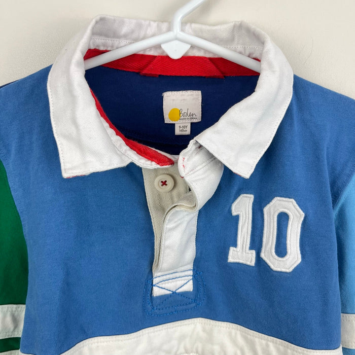 Mini Boden Applique Color Block Varsity Rugby Shirt 9-10