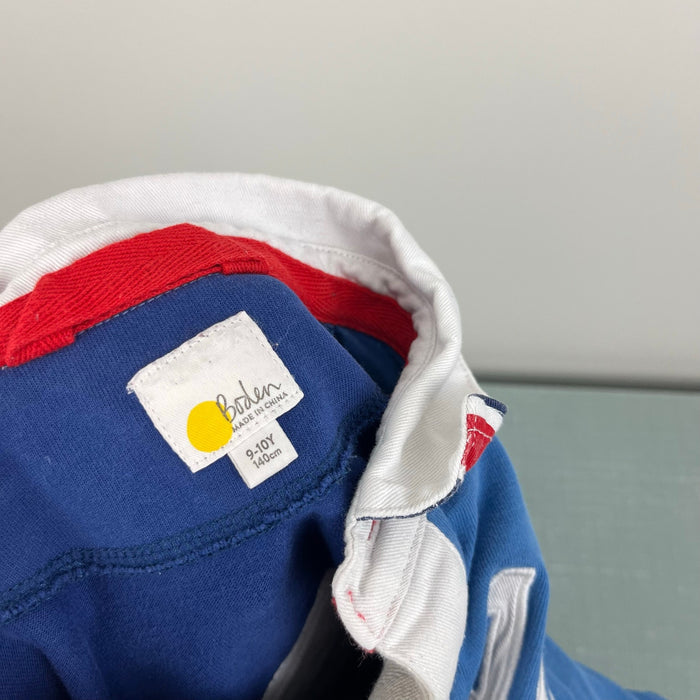 Mini Boden Applique Color Block Varsity Rugby Shirt 9-10