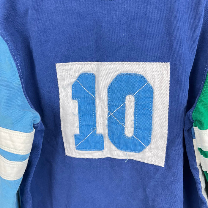 Mini Boden Applique Color Block Varsity Rugby Shirt 9-10
