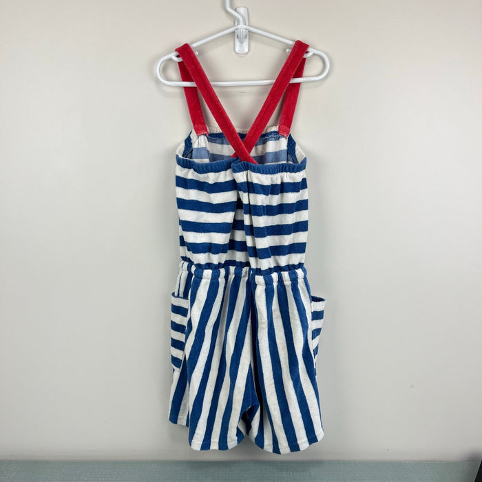 Mini Boden Blue and White Striped Towelling Romper 11-12