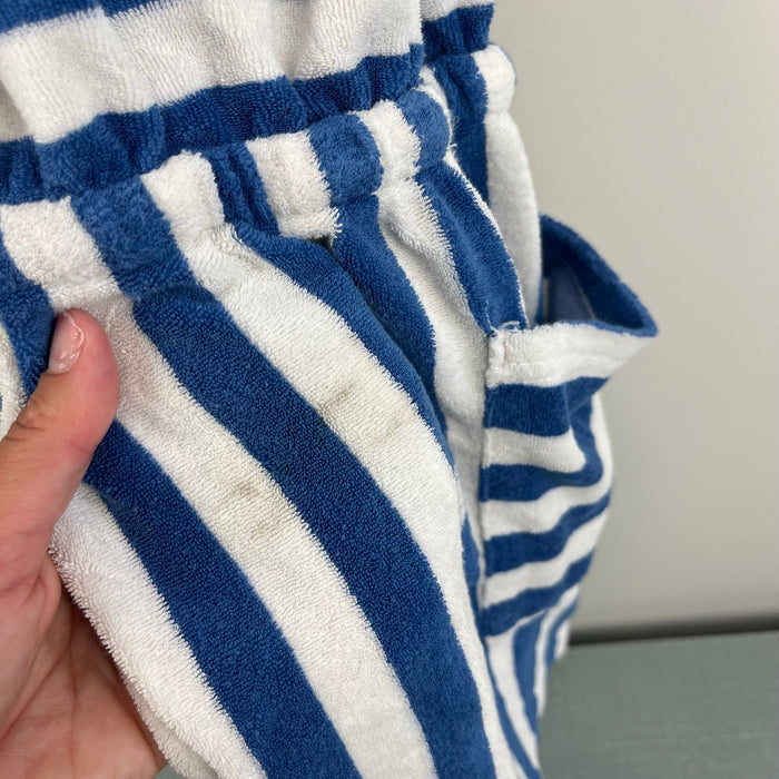 Mini Boden Blue and White Striped Towelling Romper 11-12