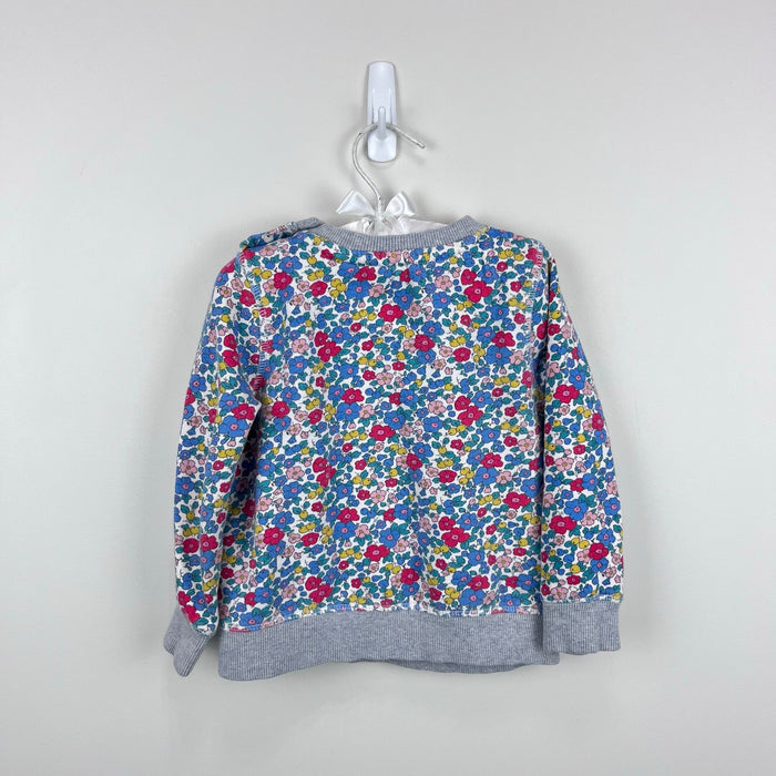 Mini Boden Cosy Applique Sweatshirt Floral Blossom Guinea Pigs 2-3