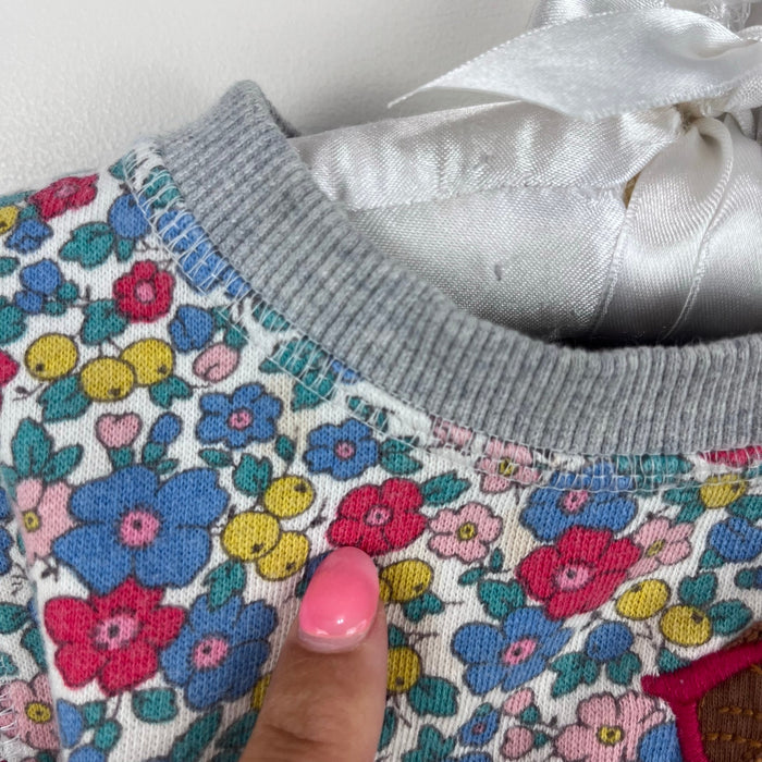Mini Boden Cosy Applique Sweatshirt Floral Blossom Guinea Pigs 2-3