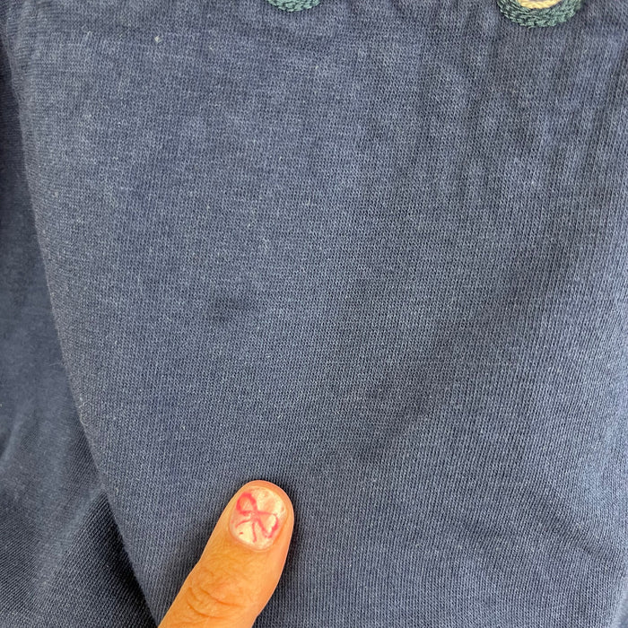 Mini Boden Cosy Festive Embroidered Sweatshirt College Navy Cars 7-8
