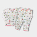 Mini Boden Cosy Velour Reversible Jacket & Pants Set Pink/Ivory Ducks 3-6 Months