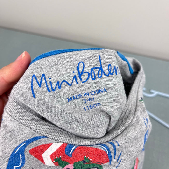 Mini Boden Crocodile Surf Short Sleeve Gray T-Shirt 5-6