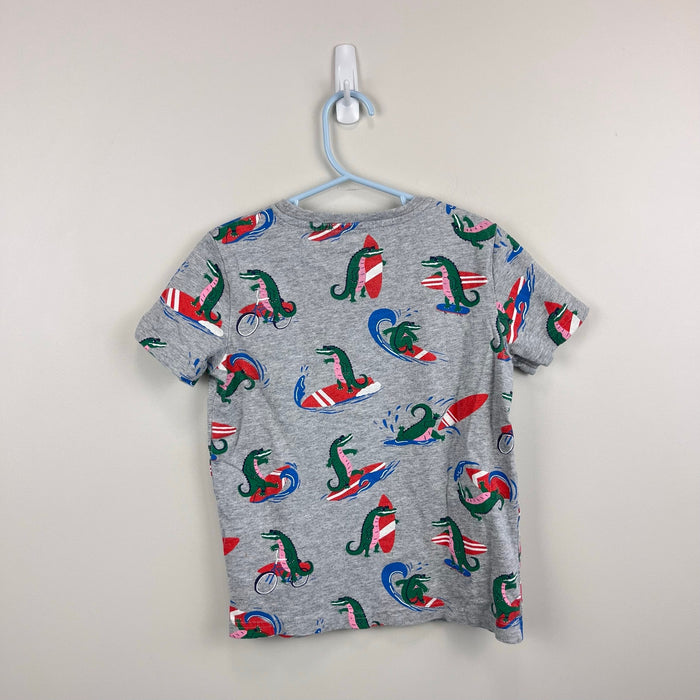 Mini Boden Crocodile Surf Short Sleeve Gray T-Shirt 5-6