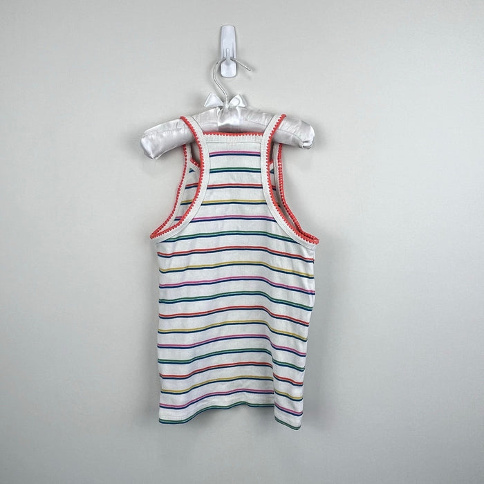 Mini Boden Cutaway Tank Top Bright Petal Pink Island Blue 8-9